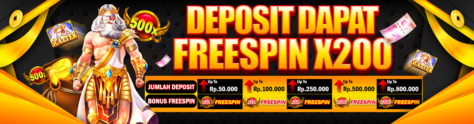 BONUS FREESPIN KHUSUS SLOT GAMES HINGGA 200X