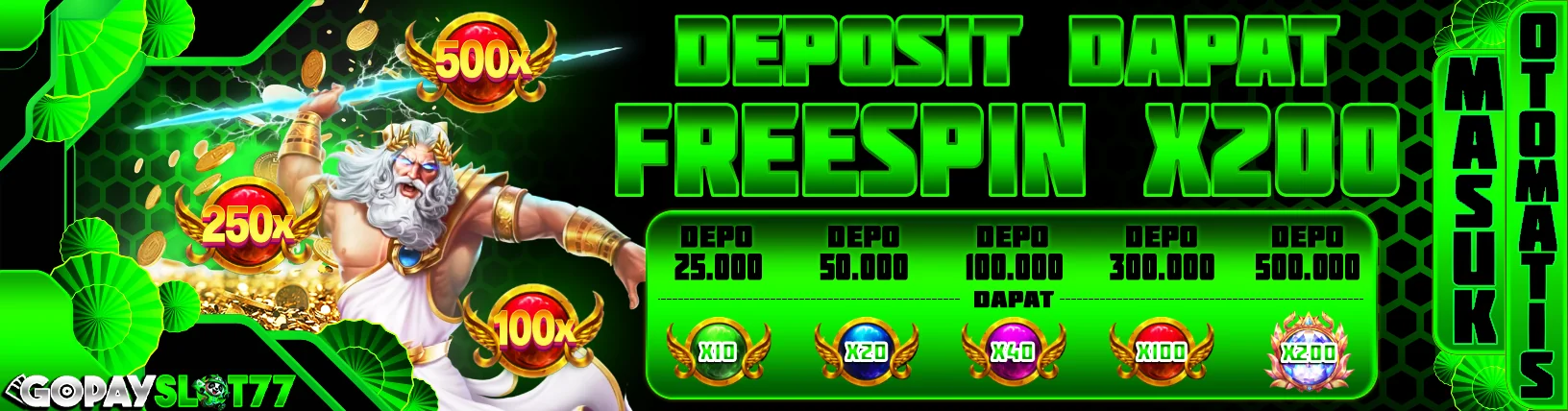 BONUS FREESPIN KHUSUS SLOT GAMES HINGGA 200X