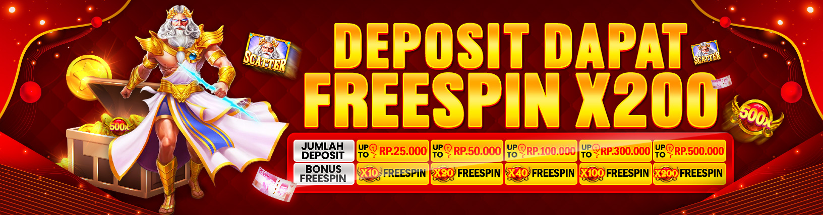 BONUS FREESPIN KHUSUS SLOT GAMES HINGGA 200X
