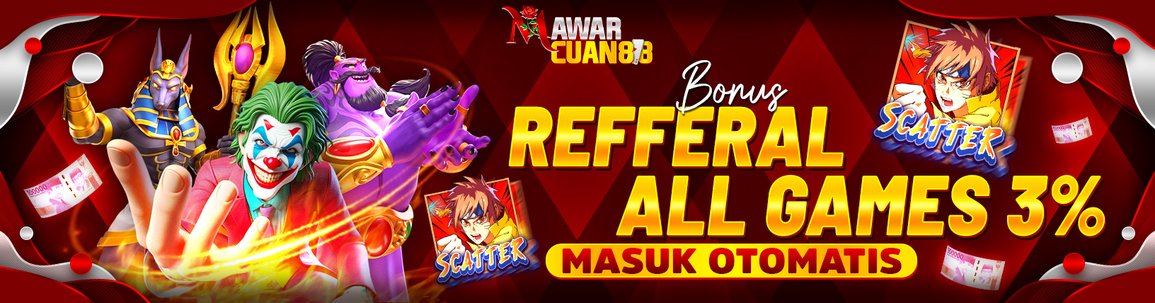 BONUS REFFERAL 3% ALL GAMES