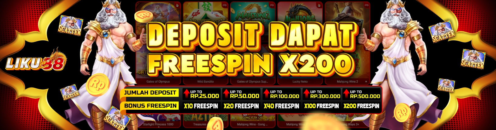 BONUS FREESPIN KHUSUS SLOT GAMES HINGGA 200X