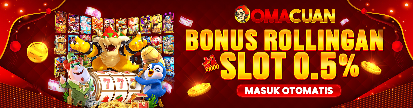 BONUS ROLLINGAN SLOT GAMES 0.5%