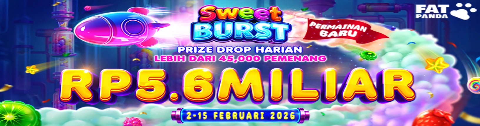 🫐 FAT PANDA: Sweet Burst Daily Prize Drops – Putar untuk Mendapatkan Bagianmu dari Rp 5.600.000.000! 🍊