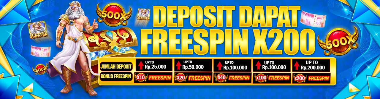 BONUS FREESPIN KHUSUS SLOT GAMES HINGGA 200X