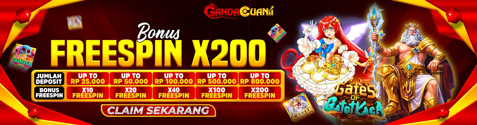 BONUS FREESPIN SLOT GAMES x200